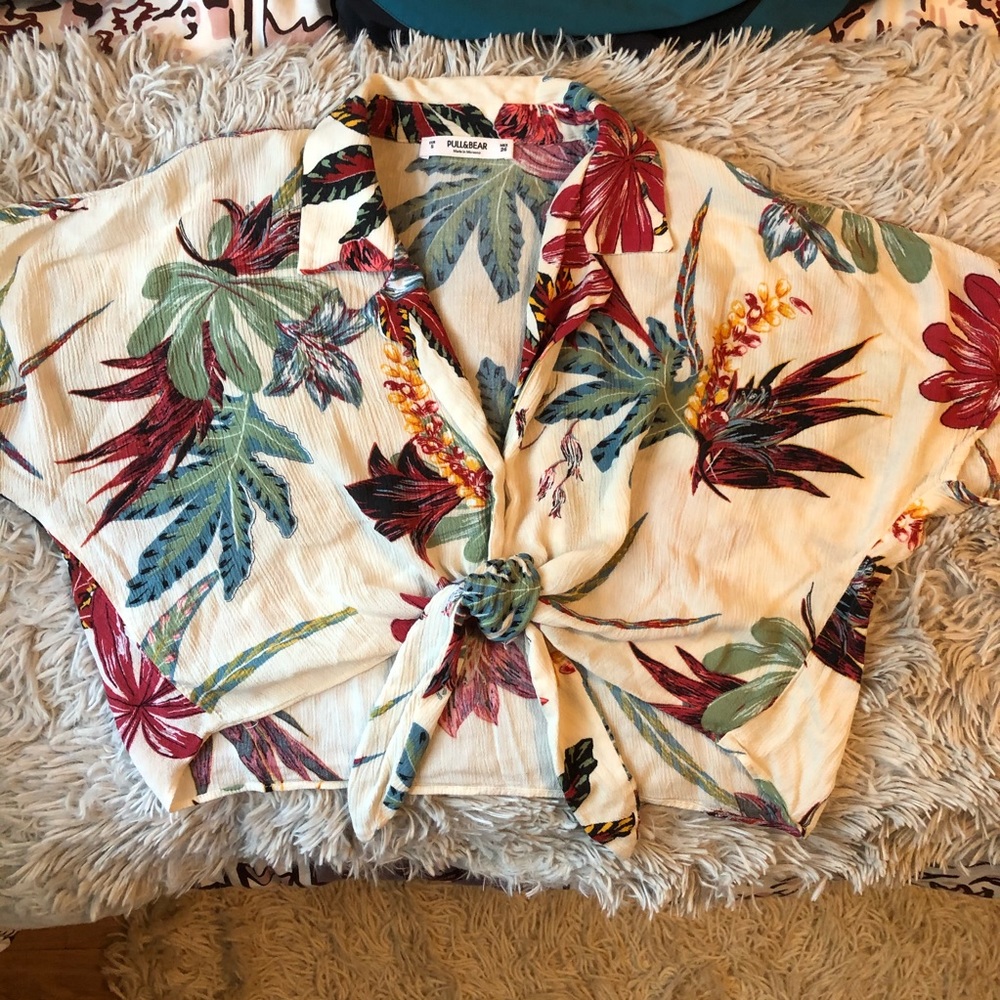 Tie-up Floral Blouse